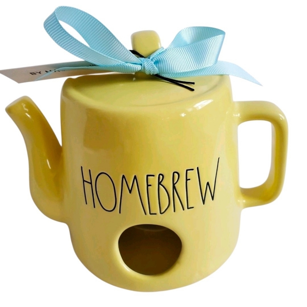 Rae Dunn Yellow Teapot Birdhouse Homebrew